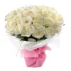 30 white south african roses bouquet